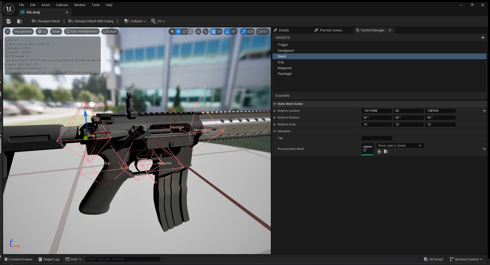 Preparing weapon meshes for Weaponry Assembly System