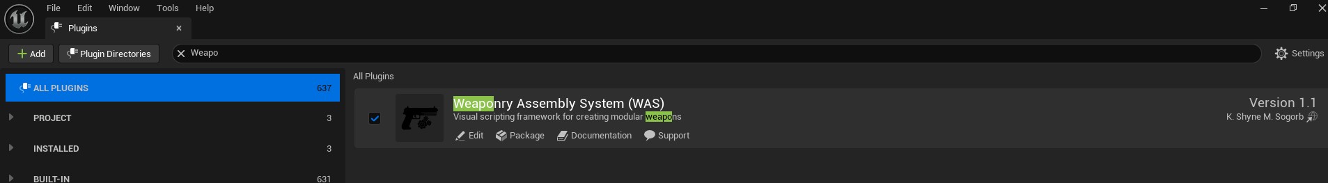 Required Unreal Engine plugins