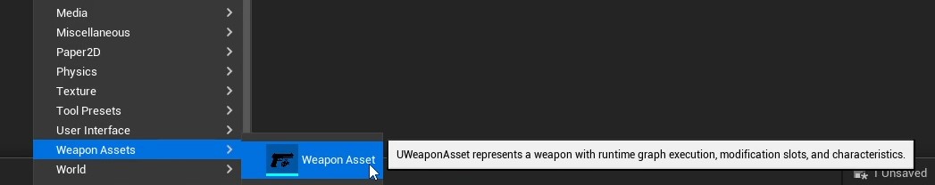 Weapon Asset overview